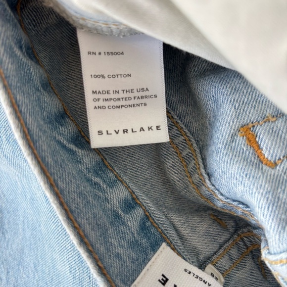 NWT SLVRLAKE Frankie High Rise Flare Crop Raw Hem Jeans in Skyline 26 - Picture 12 of 13